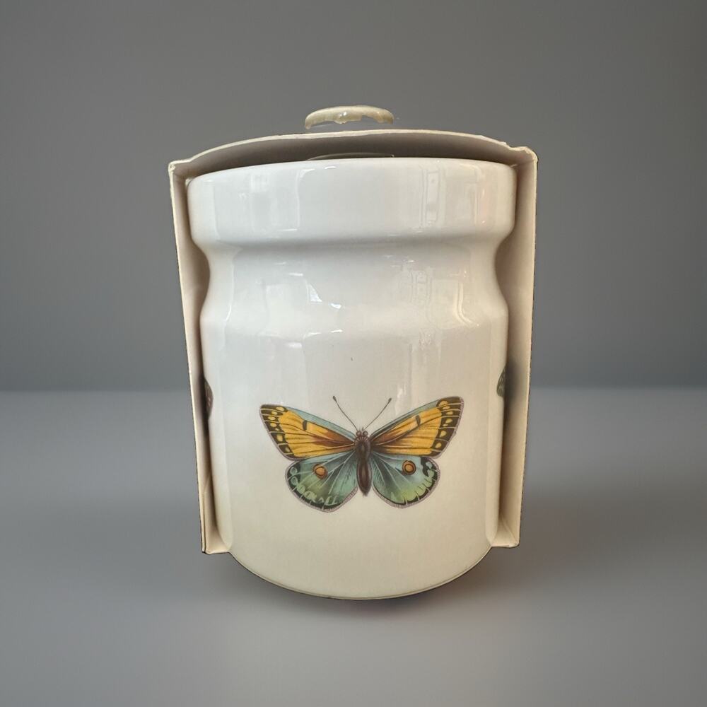 Portmeirion Botanic Garden Harmony 5” Canister Butterfly Made In England